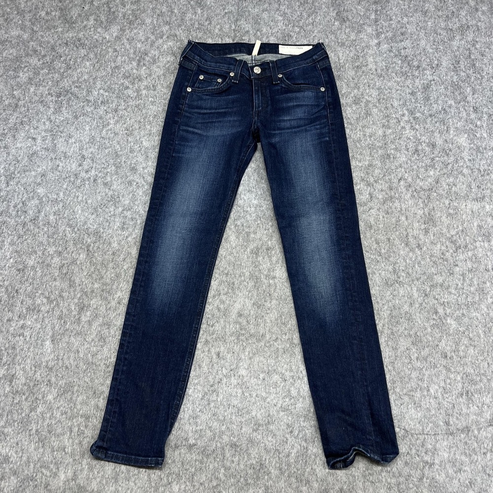 Rag & Bone Capri Jeans Womens 25 Blue Dark Wash‎ Low Rise Slim Stretch Denim USA